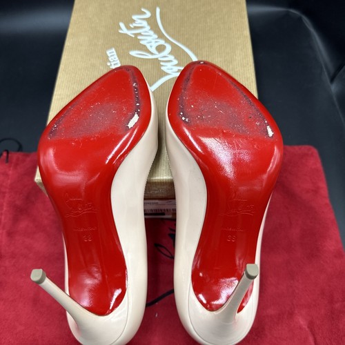 Christian Louboutin Doracora Pink Heart Nude 100 Patent Leather Heels Uk 5 Eu 38 - Picture 9 of 11