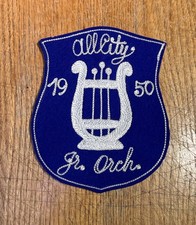 1950 All City JR Orchestra Patch 6” X 5” Crewel Stitched Felt New Excellent Cond