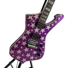 Hot Sale Metallic Purple Iceman Electric Guitar Star Top Body Chrome FR Bridge