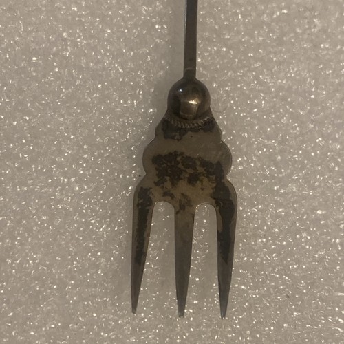 ANTIQUE STERLING SILVER PICKLE OLIVE FORK SCOTTISH THISTLE CITRINE STONE - Picture 3 of 12