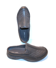 Easy Spirit Womens 8.5 M Traveltime Gray Leather Slip on Clog Shoe