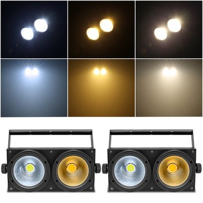 2PCS 200W COB LED Par Light DMX Stage DJ Audience Blinder Light Warm +Cool White