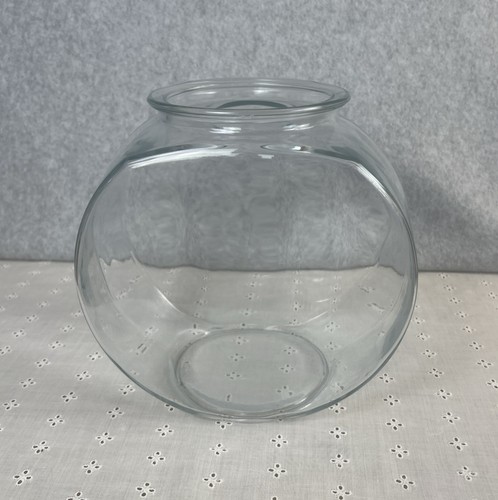 Vintage Fish Bowl Terrarium 1 gal Heavy Glass EUC approx 8.5" tall x 8.5” wide