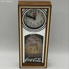 Vintage Coca-Cola Circus Wall Clock Wood Frame Clown Graphic Tested 12.5 Inch