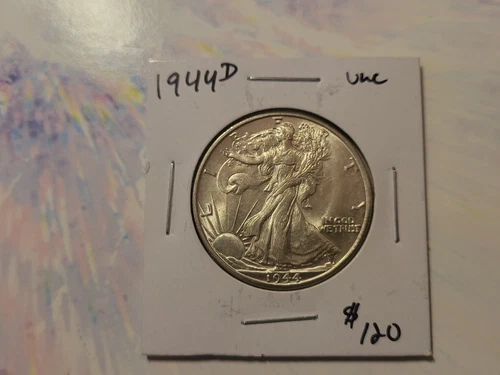 1944D Walking Liberty Silver Half Dollar BU UNC