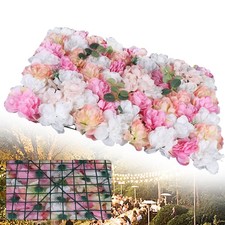 12pcs Artificial Flower Wall Panels Floral Decor Prop Wedding Party Venue Decor