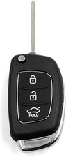 uxcell 3 Buttons Flip Folding Uncut Key Shell Remote Control Fob Black