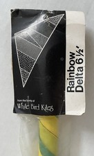 Vintage White Bird Kites 6 1/2 Ft Rainbow Delta Handmade California Kite NEW 
