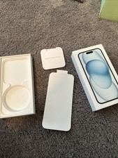 Red iPhone 15 Plus Empty Box with Manual