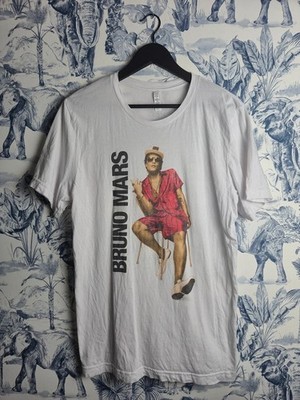 T-shirt Blanc Bruno Mars 24k Magic World Tour Concert Musique Taille L Homme Fe