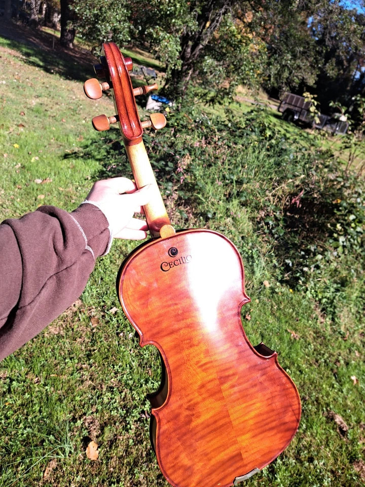 Акустическая альта 16 дюймов с чехлом, смычком и канифолью, тюнером, тюнером, тюнинговым колышком струнное масло - Изображение 4 из 4