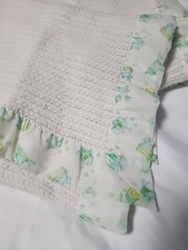 VTG Carter's Thermal Crib Blanket Waffle Weave Satin Trim Bears 36"X49 USA