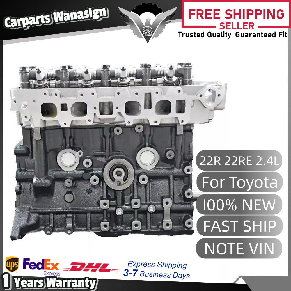 22R 22RE Long Block Engine Assembly For Toyota 2.4L Trucks and