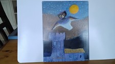 1 ROSINNA WACHTMEISTER KACHEL BILD  ARIA DELLA LUNA  GRÖSSE : 20/26 CM  EULE OWL