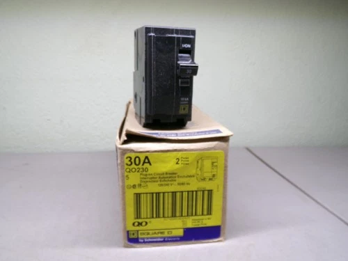 LOT OF 5 SQUARE D 30A QO230 PLUG-ON CIRCUIT BREAKERS