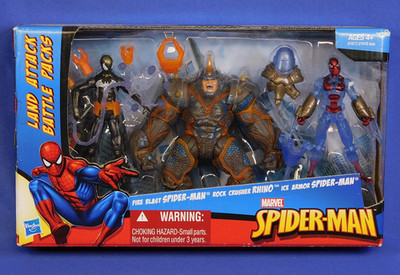 MARVEL UNIVERSE SPIDER-MAN LAND ATTACK BATTLE PACK 3PK RHINO 3.75 INCH FIGURES