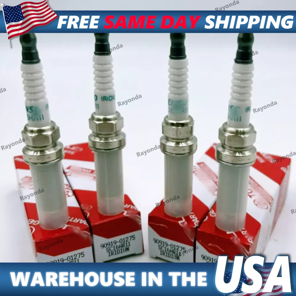 4Pcs OEM 90919-01275 Iridium Spark Plugs SC16HR11 for Corolla Prius Scion Toyt