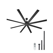 Uimoso 84 inch 8 Blades Ceiling Fan No Light Remote Control Reversible DC Motor
