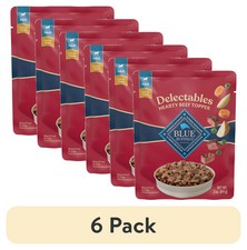 Blue Buffalo Delectables Wet Dog Food Toppers Hearty Beef 3oz 6 Pack