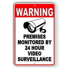 Warning Monitored Video Surveillance 24Hr Security Camera Sign / Decal  / S31