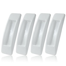 4 Pack White Self Adhesive Plastic Handles Instant Pull Helper Door Drawer Set