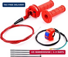 7/8" 22mm Twist Throttle Accelerator Soft Rubble Handle Grip Cable kit for 50cc