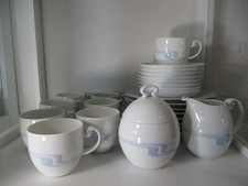 Rosenthal Asimmetria Welle blau Kaffeeservice 26tlg. 8 Kaffeegedecke Kaffeetasse