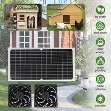20W Solar Powered Fan 12V Waterproof Dual Exhaust Fan For Camping Pet Greenhouse