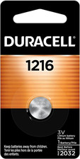 Duracell CR1216 3V Lithium Battery, 1 Count Pack, Lithium Coin Battery for Key F