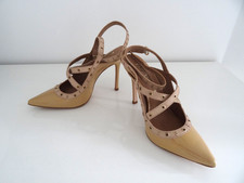 Buffalo London Leder High Heels Pumps beige Gr. 38 Absatz 10cm 1x getragen