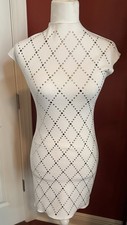Zara Women's White Stretch High Neck Knit Dress Size XS