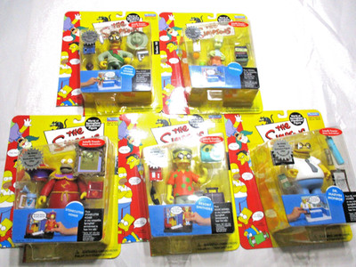 Set of 5 NEW Simpsons 2002 World Of Springfield Interactive Figures Series 10