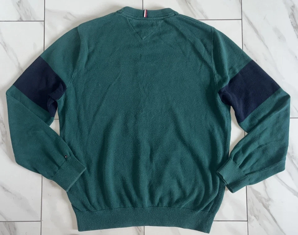 Suéter Tommy Hilfiger Tejido Cuello Redondo M “T” Logo Bordado Pullover Y2K Foto 2 de 4
