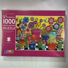 Potted Posies 1000 Piece Jigsaw Puzzle Colorful Flowers 27.5  x 19.7  Page Publ