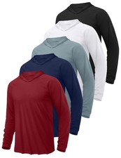5 Pack Men's Hoodies Sun Protection Fishing Shirts Moisture Wicking Long Slee...