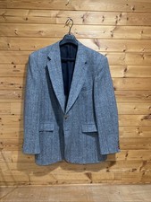 Harris Tweed Sport Coat Mens 46R Gray Fleck Blazer Jacket