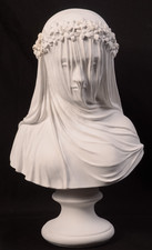 Veiled Lady Bust Greek Goddess Statue Roman Mythology Home Desk Decor Resin