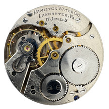 Antique 16s 1913 Hamilton 17J Mechanical Pocket Watch Movement 974 USA Running