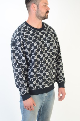 Moschino Luxury Men's Black Cotton Chains Logo Sweatshirt Size XL - Picture 3 of 10