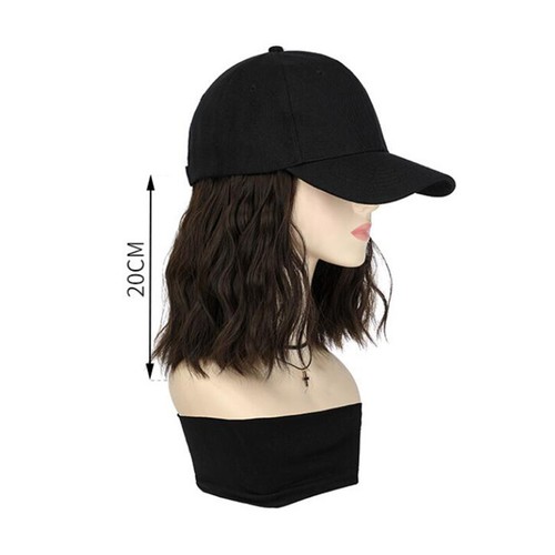 Gorra de béisbol para mujer peluca peluca con pelo corto rizado ajustable sombrero informal - Imagen 2 de 13
