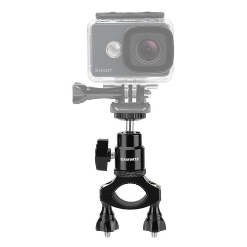 CAMVATE Handlebar Clamp Mount Holder With Ball Head 1/4" Screw For Phone / GoPro - Picture 2 of 7