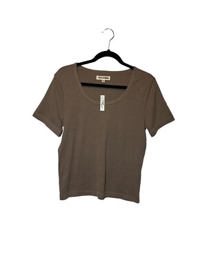 Madewell Rivet & Thread Ribbed U Neck Tee Size LG *Flaw*