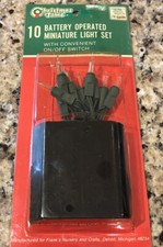 Christmas Time 10 Battery Operated Miniature Light Set With ON/OFF Switch, NEW 
