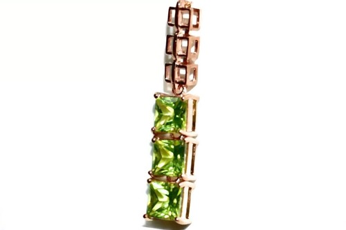 9ct Rose Gold (3.06g) Peridot Pendant 37mm Art Deco Pendant - Picture 6 of 13