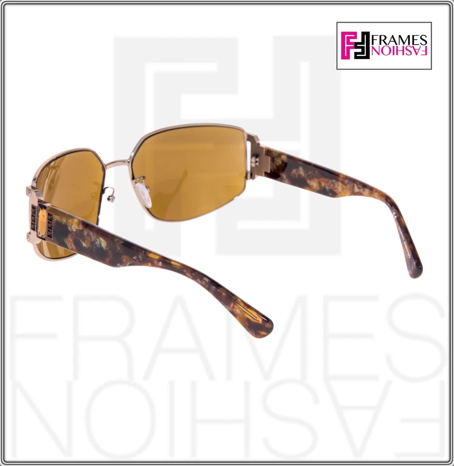 Gafas de sol LANVIN LN020 cobre metal marrón mármol plata espejo envoltura cristal 020 Foto 3 de 4