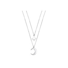 Collana Donna Lotus Silver LP3021-1/1 Doppia Con Rosa Dei Venti E Luna