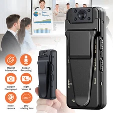 HD 1080P Camcorder Mini Police Body Pocket Camera 180° Video DVR IR Night DV Cam
