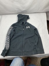 Under Armour Youth Boys Athletic Hooded Sweatshirt Hoodie Black Gray Small YSM