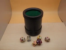 Dice Cup - Plastic with Green Cloth - 3 1/8" x 4" - For Tabletop Gaming Roleplay
