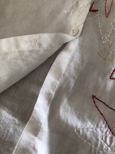 White 3/4 Sleeve Long Top / Embroidered Size XL Bust-116 Cm Cotton Mix Dolina - Picture 4 of 7